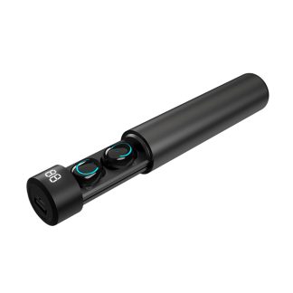 Q19 TWS ecouteurs sans fil bluetooth 5.0 Smart Touch CVC8.0 ecouteurs e reduction de bruit avec boete de charge de batterie externe 2500mAh - rouge