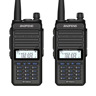 2 pieces BAOFENG X3-Plus 9500mah 8W Radio Tri-bande Talkie-walkie 20 KM emetteur-recepteur UHF/VHF etanche emetteur Radio 220MHz Noir Prise UE