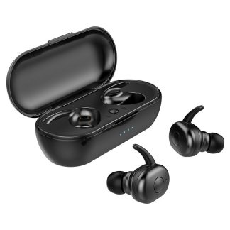 True Wireless ecouteurs Bluetooth 5.0 ecouteur Appel binaural Stereo Impermeable TWS Casque pour Xiaomi Huawei - Noir