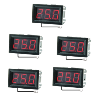 5 pieces 0.56 pouces Mini numerique LCD interieur pratique capteur de temperature metre moniteur thermometre avec ceble 1M -50-120 ? DC 5-12 V