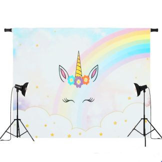 5x3ft 7x5ft nuages d'arc-en-ciel Sky Licorne photographie toile de fond studio prop fond - 150*210cm