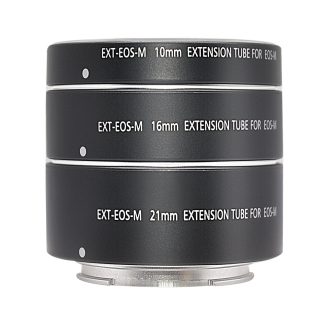 Mcoplus EXT-EOS 10mm 16mm 21mm Anneau de Tube d'extension Macro Auto Focus pour Canon EOS-M Monut EOS M M1 M6 M2 M3 M5 M50 M100 M200 Anneau adaptateur d'objectif d'appareil photo sans miroir - Noir