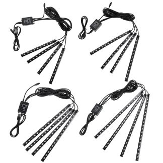 4PCS 9/12/15/18 LED DC12V 10W RGB Voiture Interieur Bande Lumiere USB Atmosphere - 1