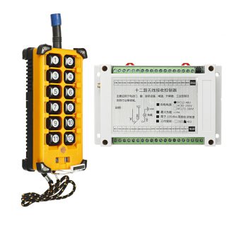 DC12 ~ 48V AC380V 12 canaux contreleur sans fil pont grue systeme reception 300M qualite industrielle - 315 MHz dc12-36v