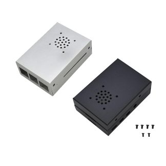etui de protection pour boetier de protection en alliage d'aluminium noir / argent pour Raspberry Pi 4 - Argente