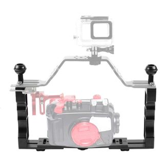 PULUZ PU262 Plongee Reglable Double Poignee De Commande CNC Lampe En Aluminium Bras Magique Stabilisateur