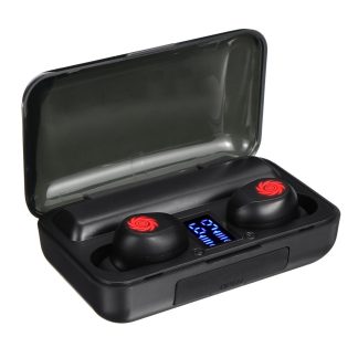 Mini sans fil bluetooth 5.0 TWS ecouteurs affichage numerique casque de sport avec etui de chargement micro