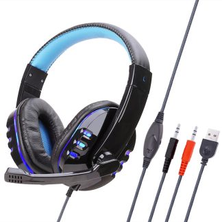 Bakeey Gaming Headset USB Casque Stereo avec 3.5mm RGB LED Surround Sound Mic pour Ordinateur Portable - Noir