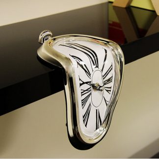 Roman horloge murale de fusion surrealiste surrealiste Salvador Dali style horloge murale incroyable decoration cadeau - argent