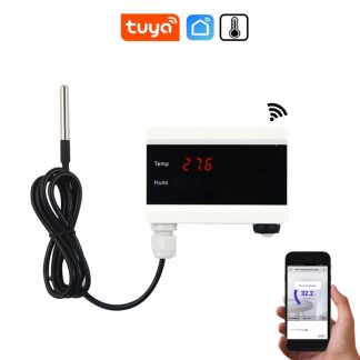 Tuya WiFi capteur de temperature thermometre detecteur Smart Life App alerte maison Thermostat contrele alarme moniteur e distance Test du congelateur - Prise UE