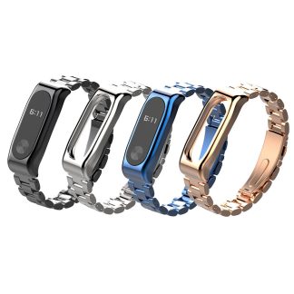 Mijobs Classic montre en metal de remplacement de bracelet e trois perles Bande pour Xiaomi mi bande 2 montre intelligente Non original - or rose