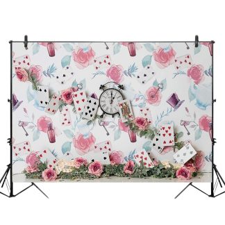 5x3FT 7x5FT 9x6FT rose Rose fleur horloge Poker photographie toile de fond fond Studio Prop - L