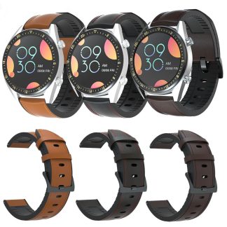 Bakeey 22mm Leather Smart Watch Bande Bracelet de remplacement pour Samsung Gear S3 / Pour Huawei Watch GT 2 / Amazfit GTR 47mm - cafe
