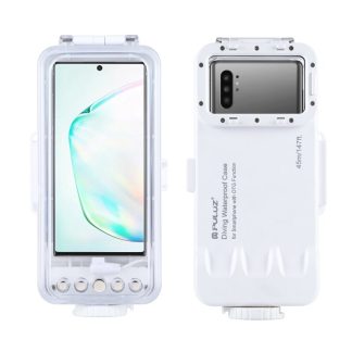 PULUZ PU9110W 45m Boetier de plongee etanche Photo Video prenant une housse sous-marine pour Galaxy Huawei Xiaomi Google Android Smartphones Telephone portable avec fonction OTG