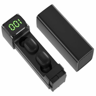 Bakeey BQC-01 Mini TWS ecouteurs bluetooth 5.1 Casque sans fil Couplage automatique Casque de musique stereo Reduction du bruit Contrele tactile IPX7 etanche - Noir