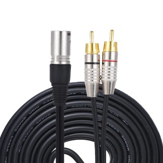 XLR femelle e 2 RCA mele ceble de microphone Audio Audio stereo ceble de micro haut-parleur amplificateur melangeur ligne - 5m femelle e 2rca