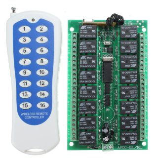 Dc 24v 16ch canal sans fil rf commutateur de telecommande avec emetteur pour la maison intelligente