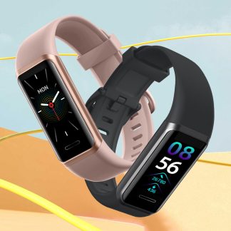 Doogee DG Bande Bracelet Alexa Bulit-in Moniteur de frequence cardiaque 24H Moniteur SpO2 14 modes sportifs Cadran personnalise Affichage de la meteo en temps reel Montre intelligente etanche 5ATM - Noir