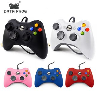 Manette de jeu filaire USB Data FROG ergonomie pour contreleur de jeu Windows 7/8/10 avec retour de vibration reglable - PC 360 Noir