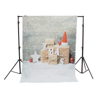 3x5ft 5x7ft neige mur en bois cadeau de noel photographie toile de fond Studio Prop fond - 150*210cm