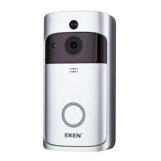 EKEN Video Doorbell 2 720P HD Camera Wifi Video en temps reel Audio bidirectionnel Objectif grand angle Vision nocturne PIR Application de detection de mouvement