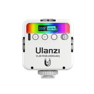 Ulanzi VL49 RGB Full Color LED Video Light 2500K-9000K avec mini lampe de remplissage magnetique Extend 3 Cold Shoe 2000mAh Type-c Port pour Youtube Tik Tok Live Broadcast Photography