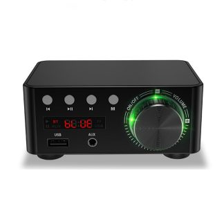 Mini amplificateur numerique HiFi amplificateur bluetooth 5.0 RCA son stereo carte TF U disque AUX son sans perte amplificateur numerique puissant pour ordinateur de television - Noir