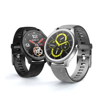 KINGWEAR KW35 1.28 Pouce Ultra Mince Bracelet Bluetooth Contrele de Musique Real Affichage Meteo Temps 25 Jours Veille Smart Watch - Gris