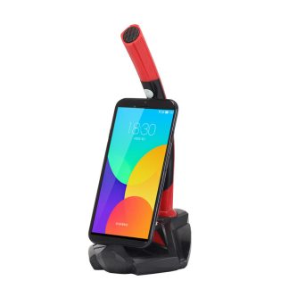 3.5mm USB Port Microphone Ordinateur de bureau Chat Jouer Jeux Microphone avec Support de Telephone - 3.5mm noir rouge