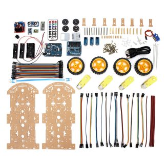 Kit de voiture de robot intelligent 4WD UNO-bluetooth IR Obstacle Evitez la ligne Suivez L298N pour