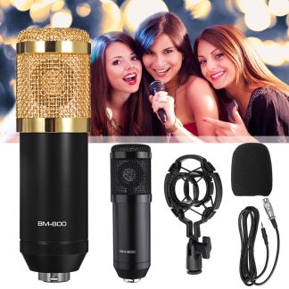 Bakeey Microphone e condensateur de Studio professionnel 3.5mm Microphone d'enregistrement sonore e condensateur filaire pour ordinateur karaoke KTV - Dore