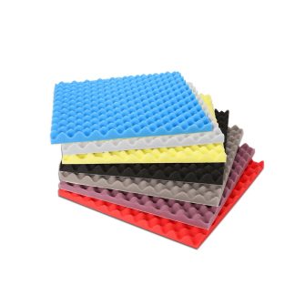 6pcs 25x25x5cm panneau de mousse acoustique insonorisation eponge d'absorption acoustique pour studio - une