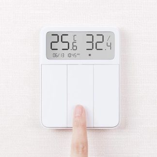 2021 Nouvelle version Xiaomi Mijia Bluetooth Mesh Interrupteur mural intelligent Capteur de temperature et d'humidite Thermometre Hygrometre Lumiere Telecommande sans fil 3 Interrupteurs e cle MI Home