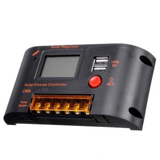 10A/20A PWM Contreleur de chargeur solaire 12V 24V Auto LCD Affichage double USB 5V Regulateur solaire de sortie 2A avec contrele de la lumiere et du temps - 20A