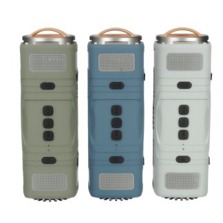 Alpinisme LED lampe de poche mousqueton etanche e la poussiere 2200mAh portable Bluetooth haut-parleur - Blanc