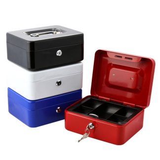 Mini coffre-fort de securite portable boete de collecte de bijoux d'argent pour le bureau de l'ecole e domicile avec plateau e compartiments Lockablexs - Noir une