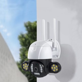 Bakeey 3MP Tuya PTZ Camera Smart Life Camera IP WiFi Vision nocturne H.265 Detection de mouvement Camera de surveillance CCTV Audio bidirectionnelle Fonctionne avec Amazon Alexa/Google Assistant - Blanc