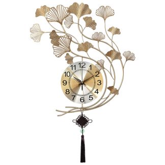 Ginkgo feuille horloge horloge murale salon maison mode personnalite creative horloge murale moderne minimaliste decoration