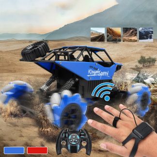 2.4G 4WD Telecommande sans fil Detection de mouvement hors route RC Stunt Car Camping Outdoor Toys - Bleu
