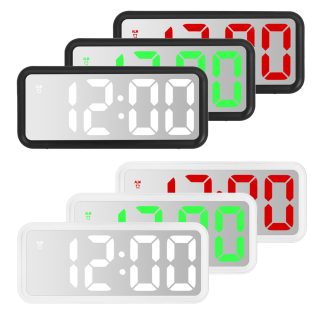 LED reveil numerique miroir tableau affichage temperature salle de repetition reveil USB - une