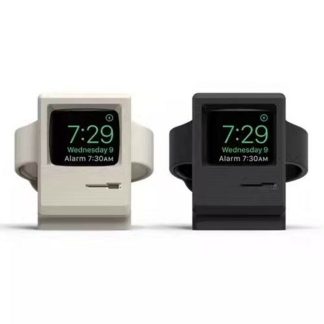 Bakeey Chargeur de montre Dock Style retro en silicone pour serie Apple Watch 1 2 3 - Noir