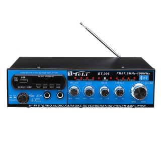 DC 12V 220V LCD amplificateur de puissance bluetooth MP3 aux radio FM avec telecommande