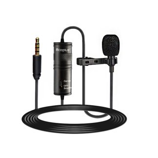 Mcoplus MCO-LVD600 Lapel Lavalier Microphone Interview Reception Vlog Live MIC enregistrement Compatible avec telephone camera ordinateur - Noir