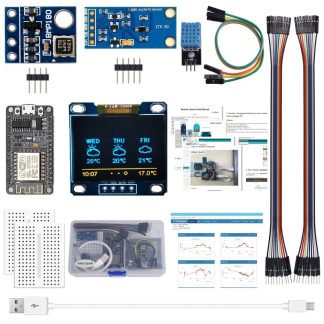 AOQDQDQDe ESP8266 Kit de station meteo avec capteur de lumiere de pression atmospherique d'humidite de la temperature 0,96 Affichage pour Arduino IDE IoT Starter