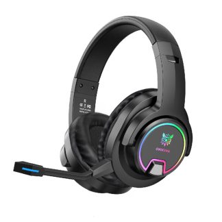 ONIKUMA B130 bluetooth 7.1 canaux RGB casque de jeu 50mm pilote HiFi casque de jeu sans fil - Noir