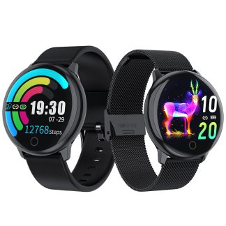 Newwear Q16 1,22 pouces IPS Bracelet e ecran tactile Frequence cardiaque Tensiometre Rappel physiologique 200mAh IP67 Montre intelligente etanche - 004