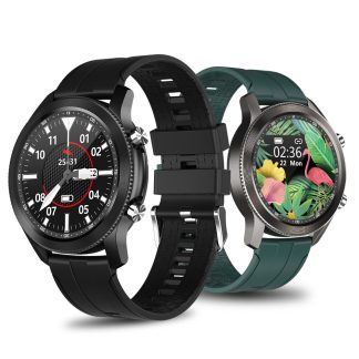 [Lecture de musique locale] Bakeey A10 Montre d'appel BluetoothMoniteur de pression arterielle de frequence cardiaque Meteo Push Smart Watch - Noir