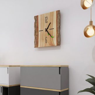 Bois Bois 12 pouces Carre Vintage Horloge Murale Cafe Bureau Maison Cuisine Decor Silencieux - re.