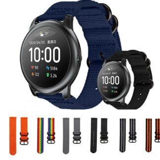 Bakeey 22mm Remplacement Universel Nylon Montre Tressee Bande Bracelet pour Haylou Montre Solaire LS05 - Noir