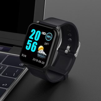 Bakeey Z02 Affichage personnalise de la frequence cardiaque PPG Meteo Message instantane rappeler la montre intelligente - Rouge